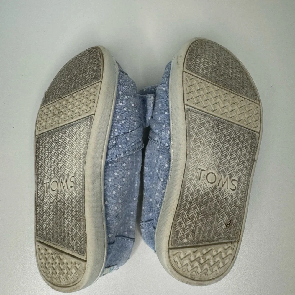 Toms Girls Shoes Light Blue Dots/Bow Toddler 8